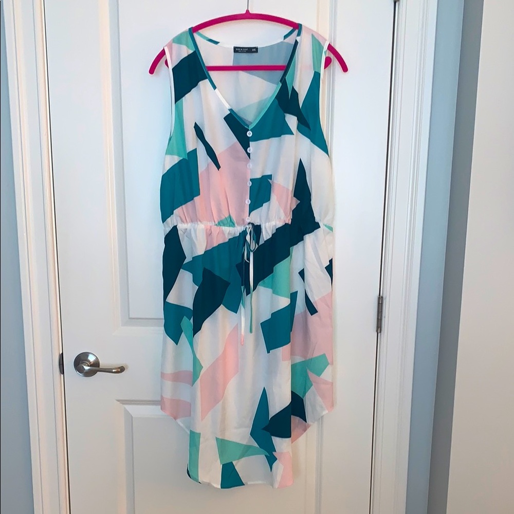 SHEIN Geometric Print Sleeveless Dress - 2XL